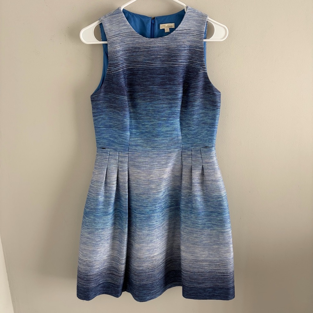 Shoshanna Blue Ombre Fit & Flare Helena Dress.